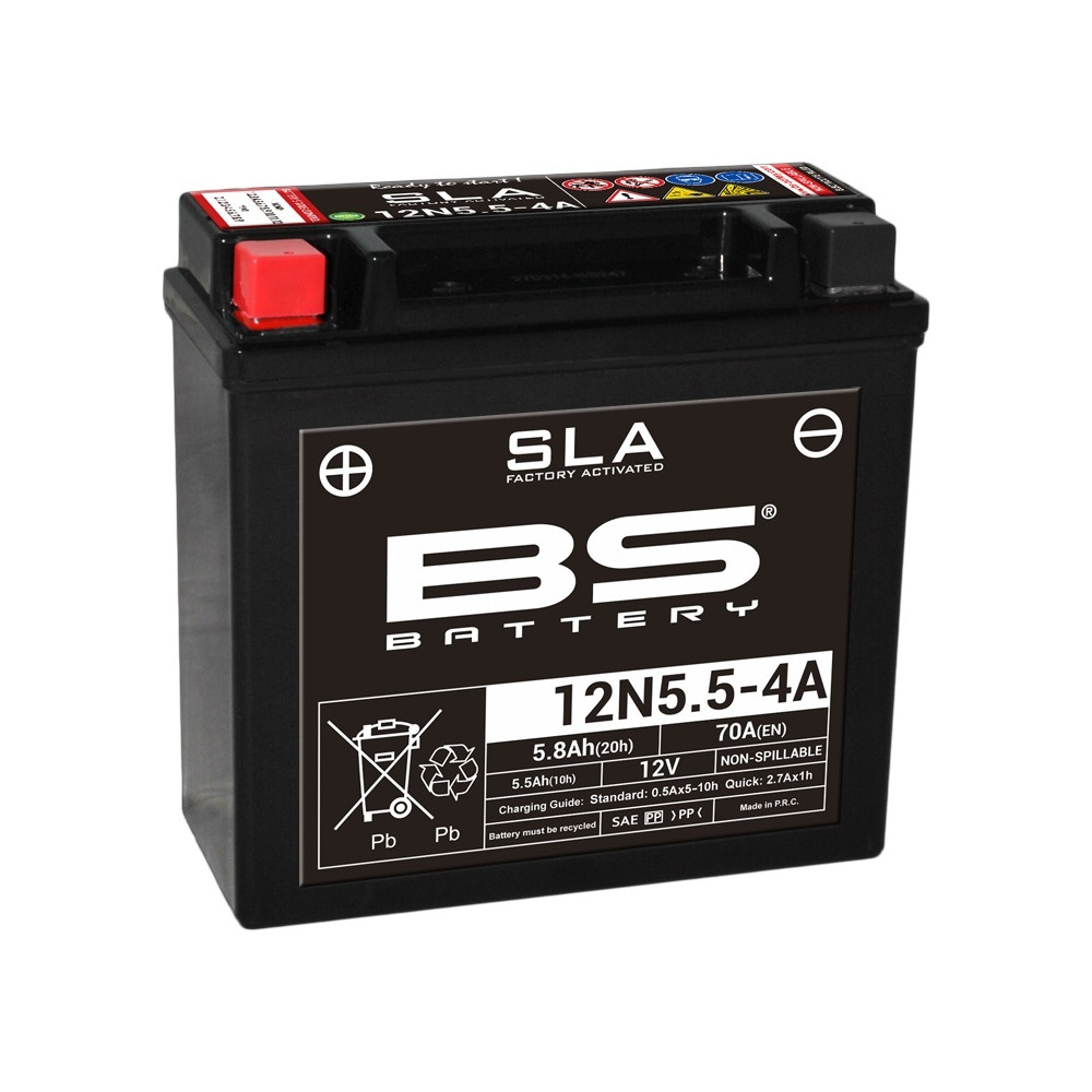 Batterie BS BATTERY SLA sans entretien activé usine - 12N5.5-4A/4B