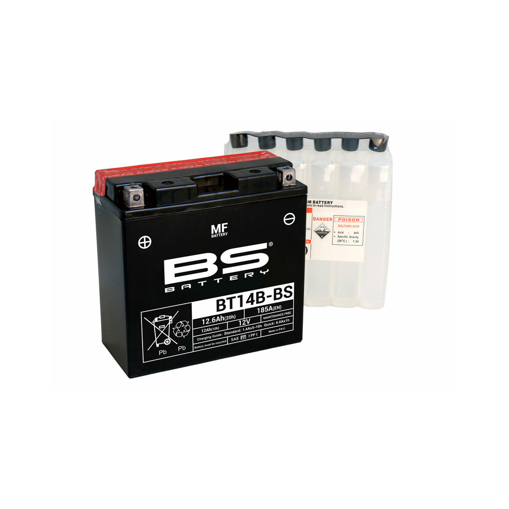 Batterie BS BATTERY Sans entretien avec pack acide - BT14B