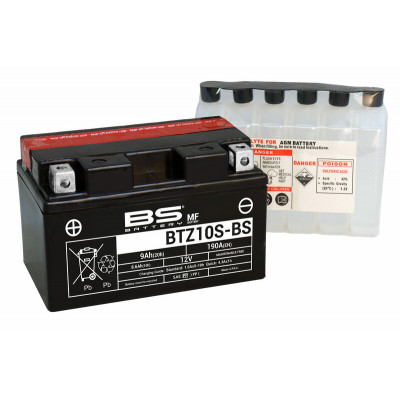 Batterie BS BATTERY Sans entretien avec pack acide - BTZ10S-BS