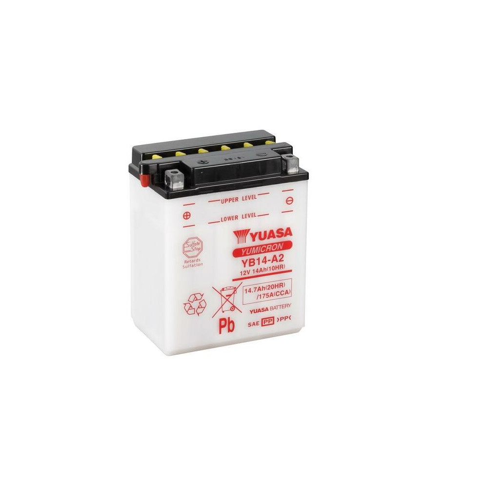 Batterie YUASA conventionnelle sans pack acide - YB14-A2