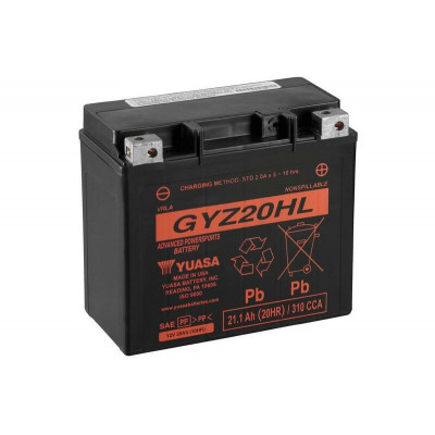 Batterie YUASA Sans entretien avec pack acide - GYZ20HL