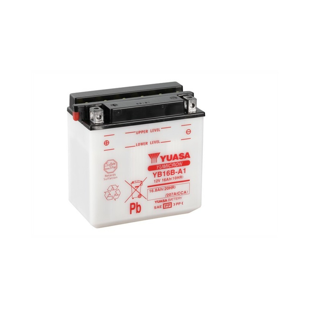 Batterie YUASA conventionnelle sans pack acide - YB16BA-1