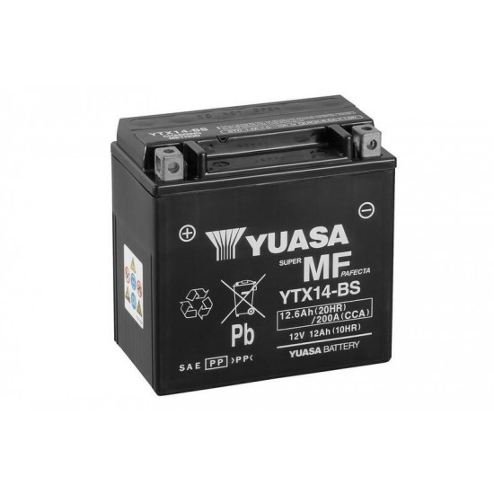 Batterie YUASA Sans entretien avec pack acide - YTX14-BS