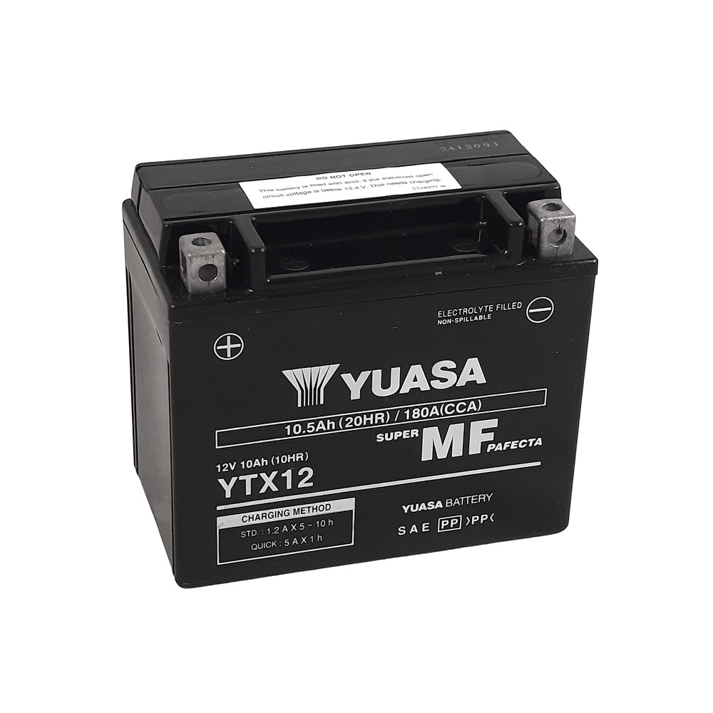 Batterie YUASA W/C sans entretien activée usine - YTX12 FA