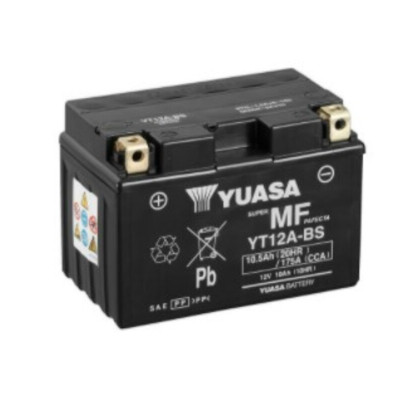 Batterie YUASA W/C sans entretien activée usine - YT12A FA