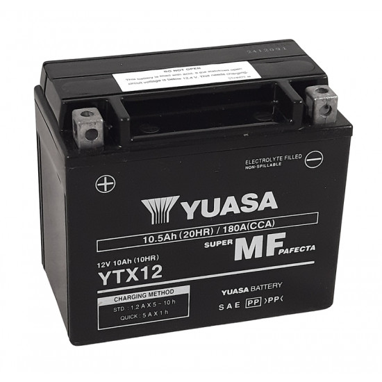 Batterie YUASA W/C sans entretien activée usine - YT12B FA