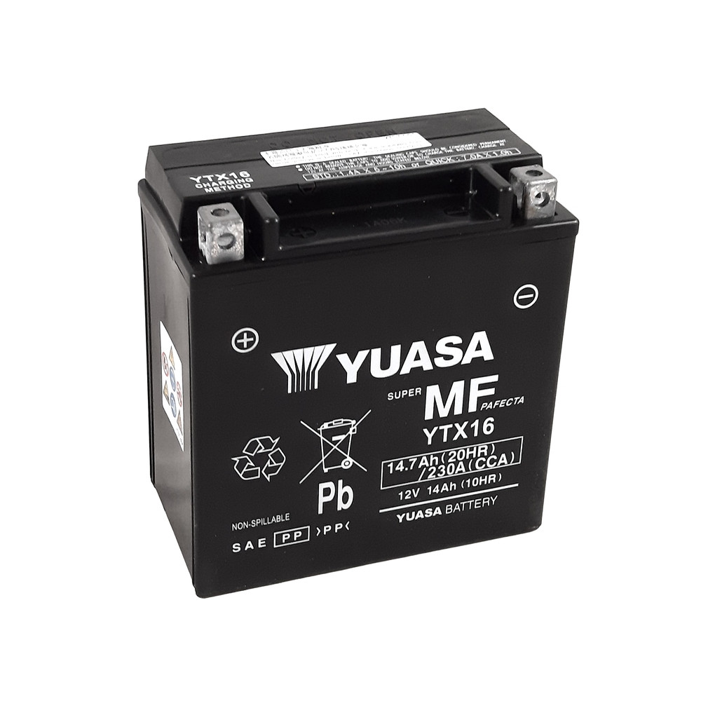 Batterie YUASA W/C sans entretien activée usine - YTX16 FA