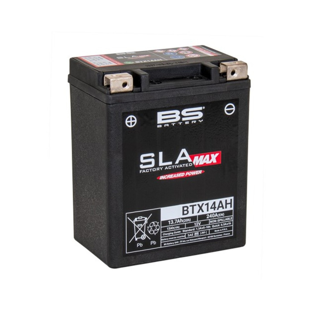 Batterie BS BATTERY SLA Max sans entretien activé usine - BTX14AH MAX FA