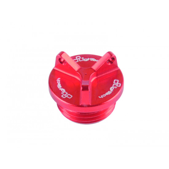 Bouchon carter d'huile LIGHTECH M20 x 2,5 (3 trous) rouge Ducati HYPERMOTARD 821