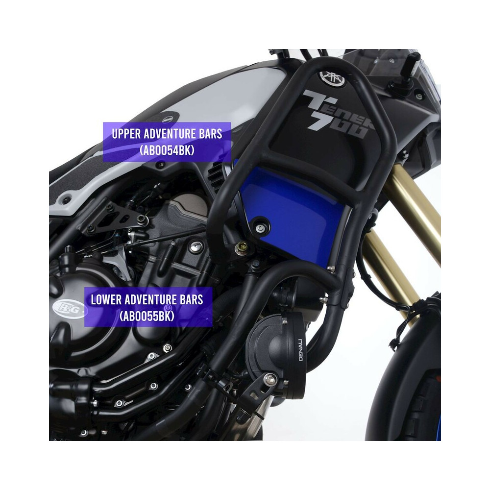 Protections latérales supérieure R&G RACING noir Yamaha Tenere 700