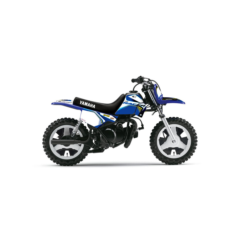 Kit plastique ART blanc + kit déco KUTVEK Racer bleu Yamaha PW50