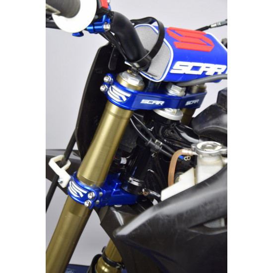 Te de fourche SCAR offset 25mm bleu Yamaha YZ65/85