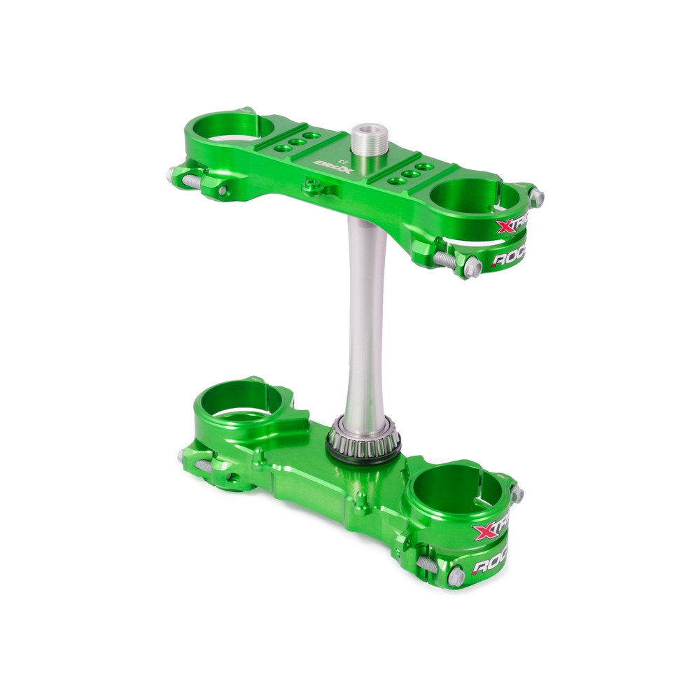 Té de fourche XTRIG Rocs Tech vert offset 23mm Kawasaki KXF