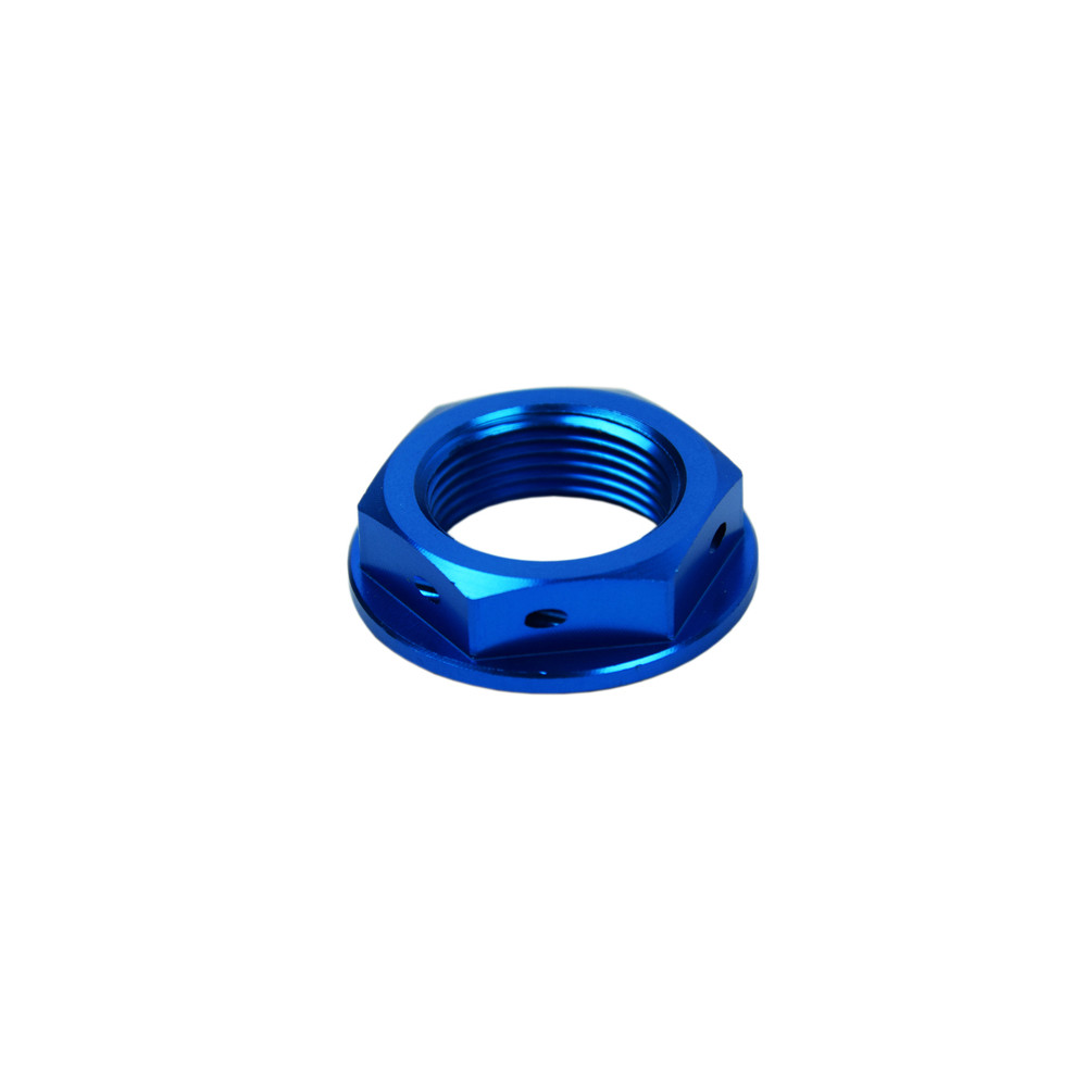 Ecrou de colonne de direction SCAR bleu Yamaha YZ80/85