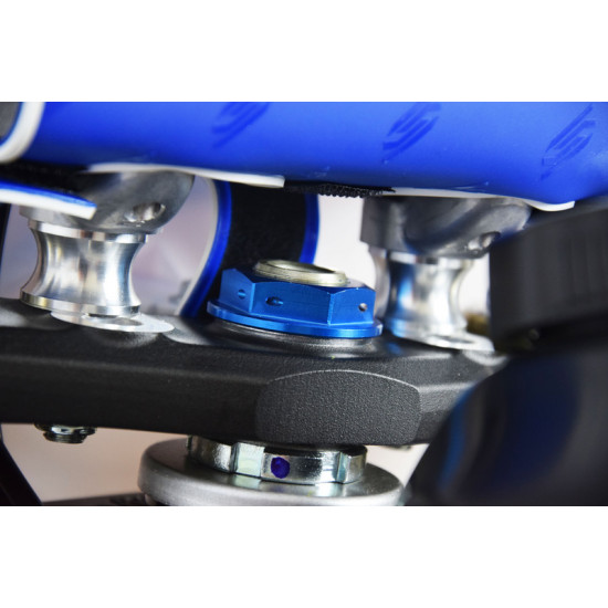 Ecrou de colonne de direction SCAR bleu Yamaha YZ80/85