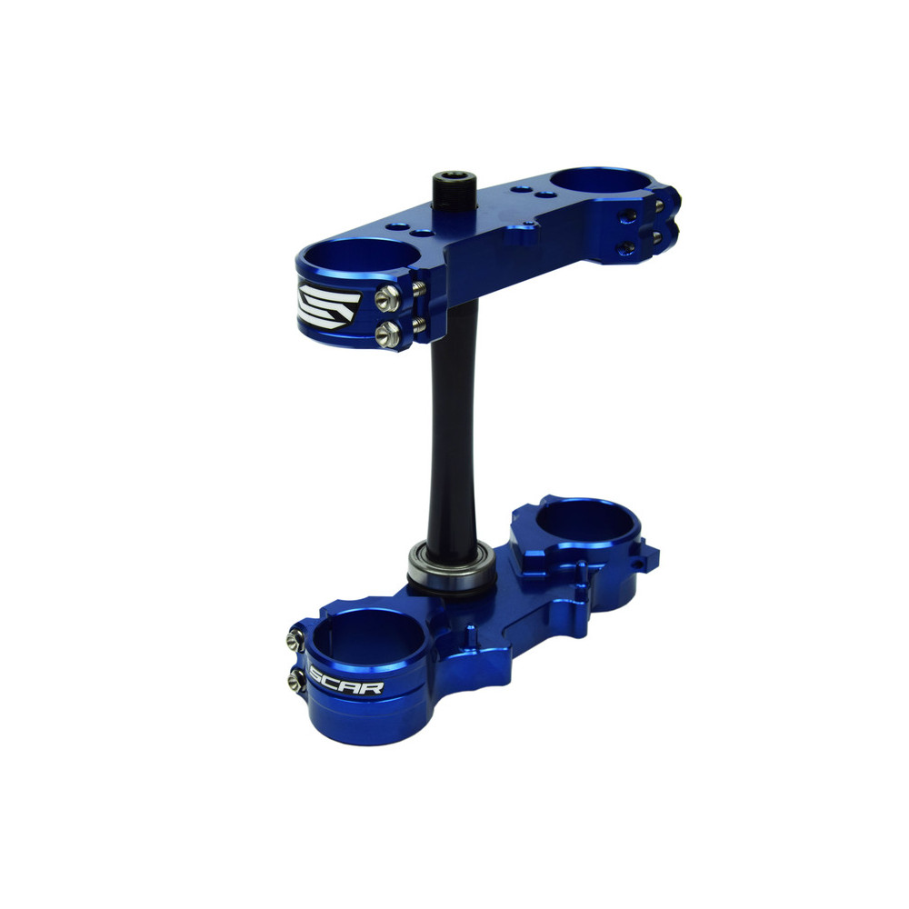 Té de fourche SCAR offset 25mm bleu Yamaha YZ125