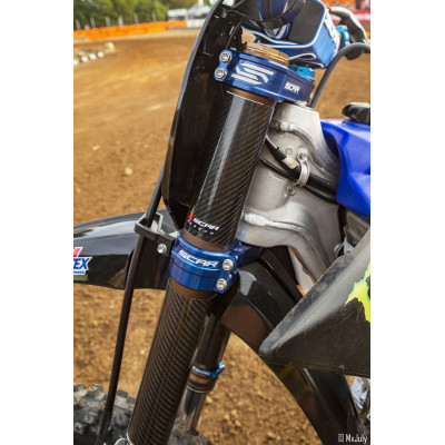 Té de fourche SCAR offset 25mm bleu Yamaha YZ125