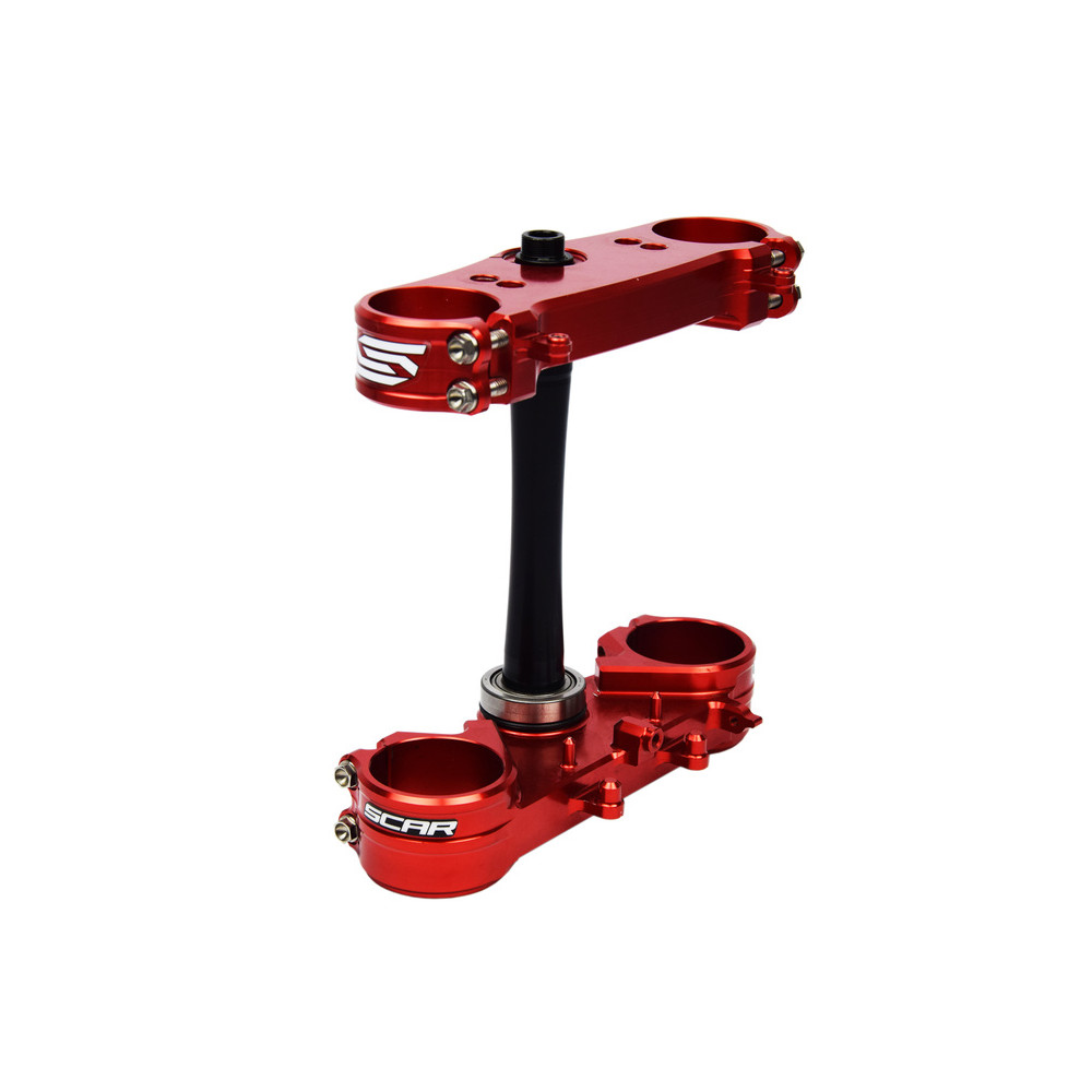 Té de fourche SCAR offset 22mm rouge Honda CRF250/450R