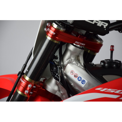 Té de fourche SCAR offset 22mm rouge Honda CRF250/450R