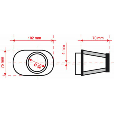 Filtre à air BMC conique Ø50mm - FBPF50-70R