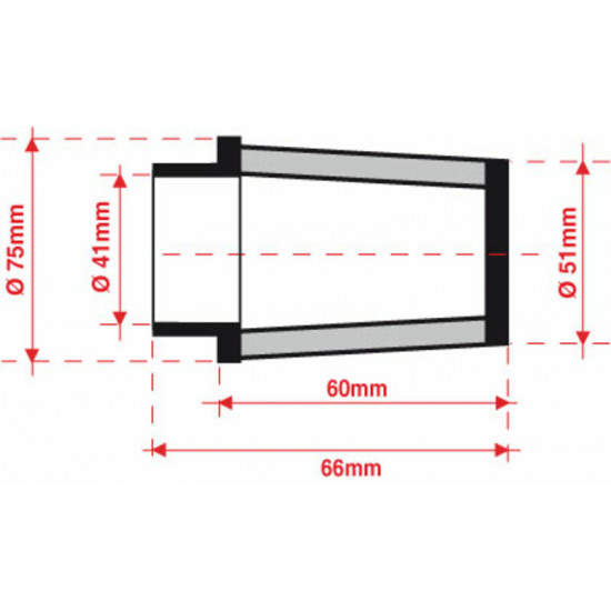 Filtre à air BMC conique Ø41mm - FMSA41-60