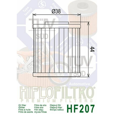 Filtre à huile HIFLOFILTRO - HF207