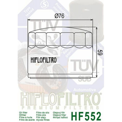 Filtre à huile HIFLOFILTRO - HF552