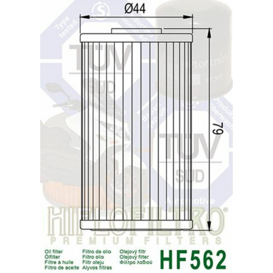 Filtre à huile HIFLOFILTRO - HF562 Kymco