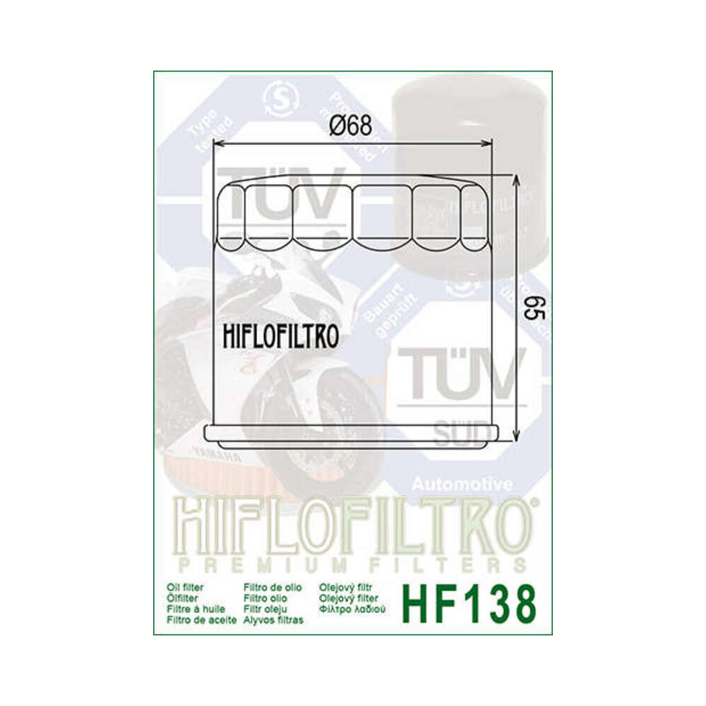 Filtre à huile HIFLOFILTRO chrome - HF138C