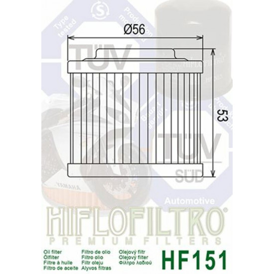 Filtre à huile HIFLOFILTRO - HF151