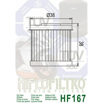 Filtre à huile HIFLOFILTRO - HF167