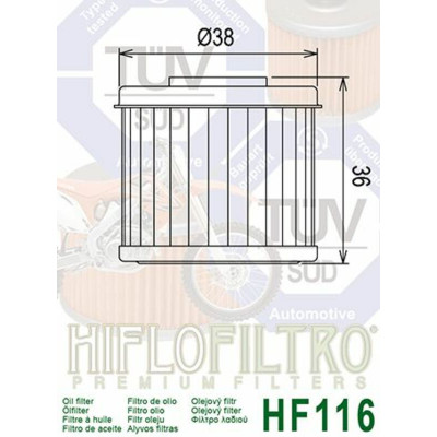 Filtre à huile HIFLOFILTRO - HF116