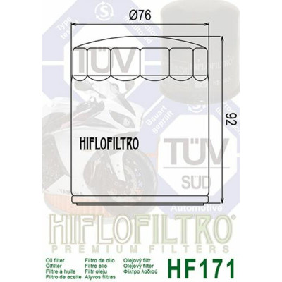 Filtre à huile HIFLOFILTRO Chrome - HF171C