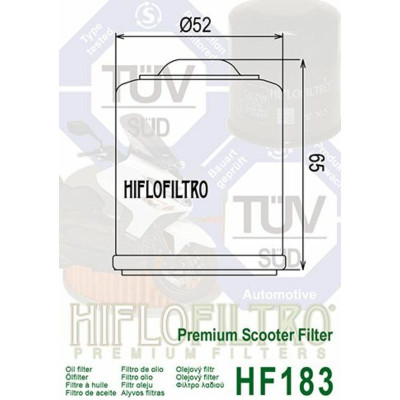 Filtre à huile HIFLOFILTRO - HF183