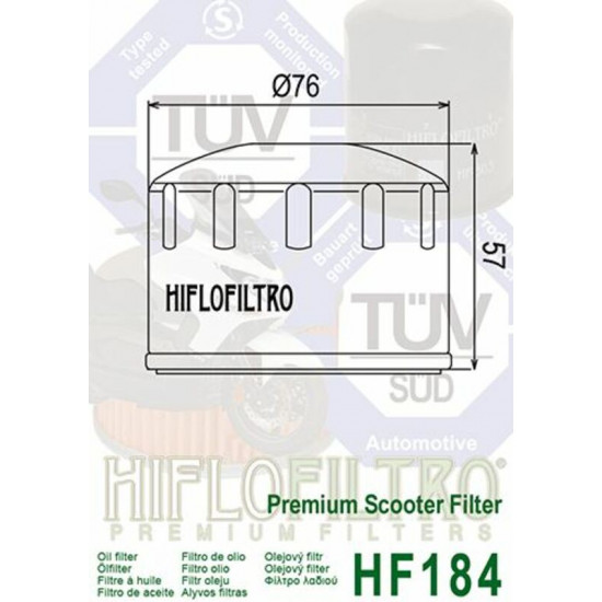 Filtre à huile HIFLOFILTRO - HF184