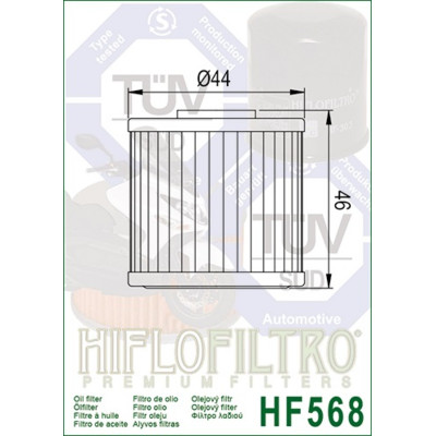 Filtre à huile HIFLOFILTRO - HF568 Kymco 400I Xciting