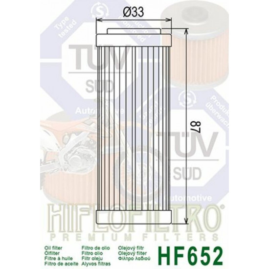 Filtre à huile HIFLOFILTRO - HF652