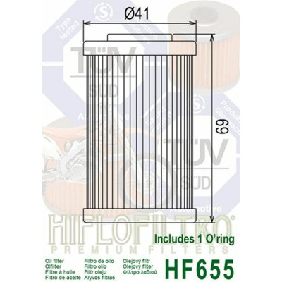 Filtre à huile HIFLOFILTRO - HF655