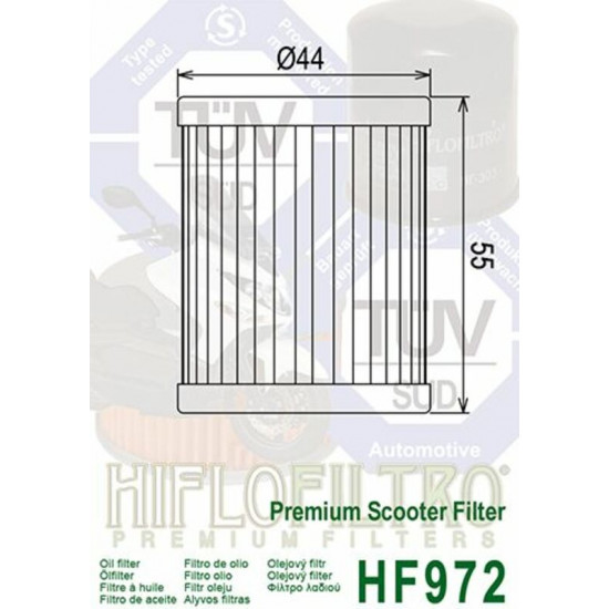 Filtre à huile HIFLOFILTRO - HF972