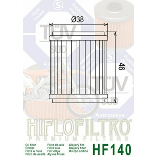 Filtre à huile HIFLOFILTRO - HF140