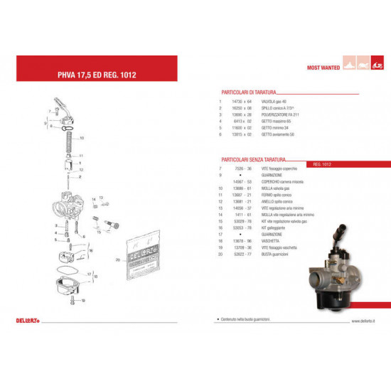 Carburateur DELL ORTO PHVA ED Ø17,5mm