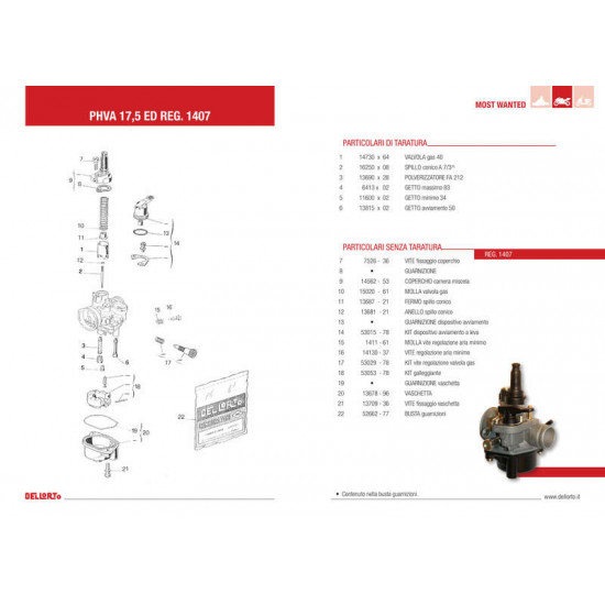 Carburateur DELL ORTO PHVA ED Ø17,5mm