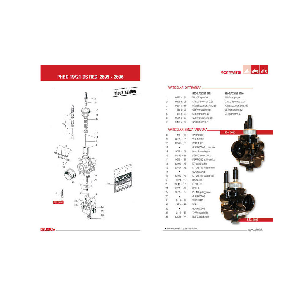 Carburateur DELL ORTO PHBG DS Black Edition Racing Ø19mm