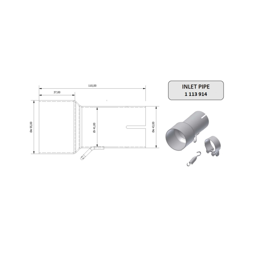 Tube de raccordement MIVV 55  41 mm