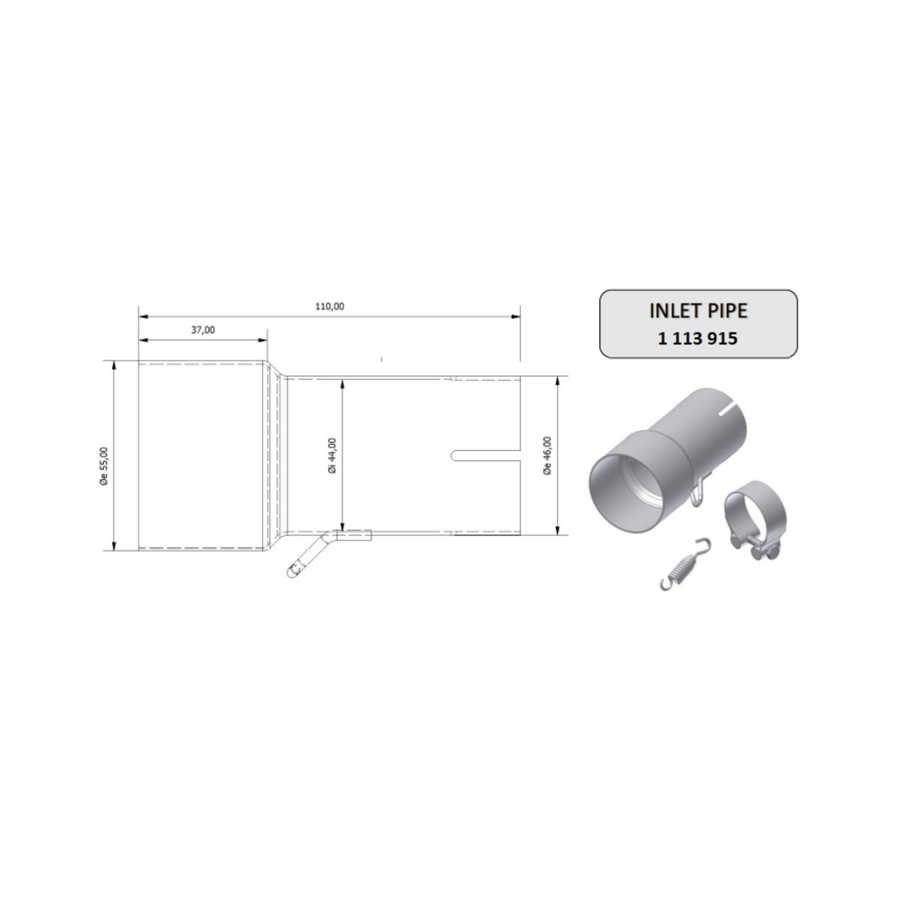 Tube de raccordement MIVV 55  44 mm