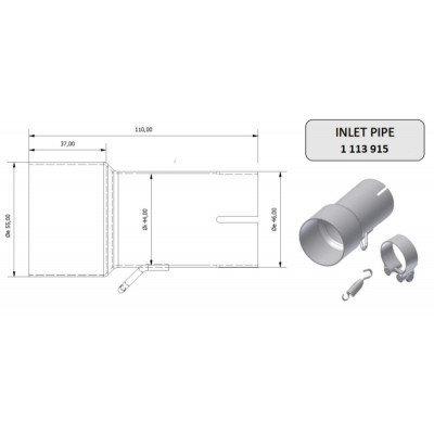 Tube de raccordement MIVV 55  44 mm