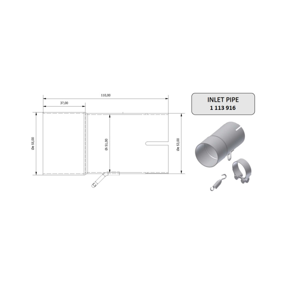 Tube de raccordement MIVV 55  51 mm