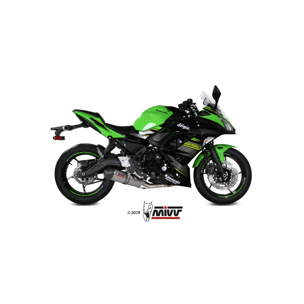 Ligne complète MIVV Oval titane/casquette carbone - Kawasaki Z650