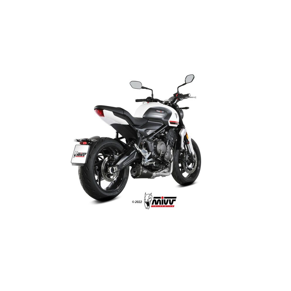 Ligne complète MIVV Delta Race Steel Black/carbone - Triumph Trident 660