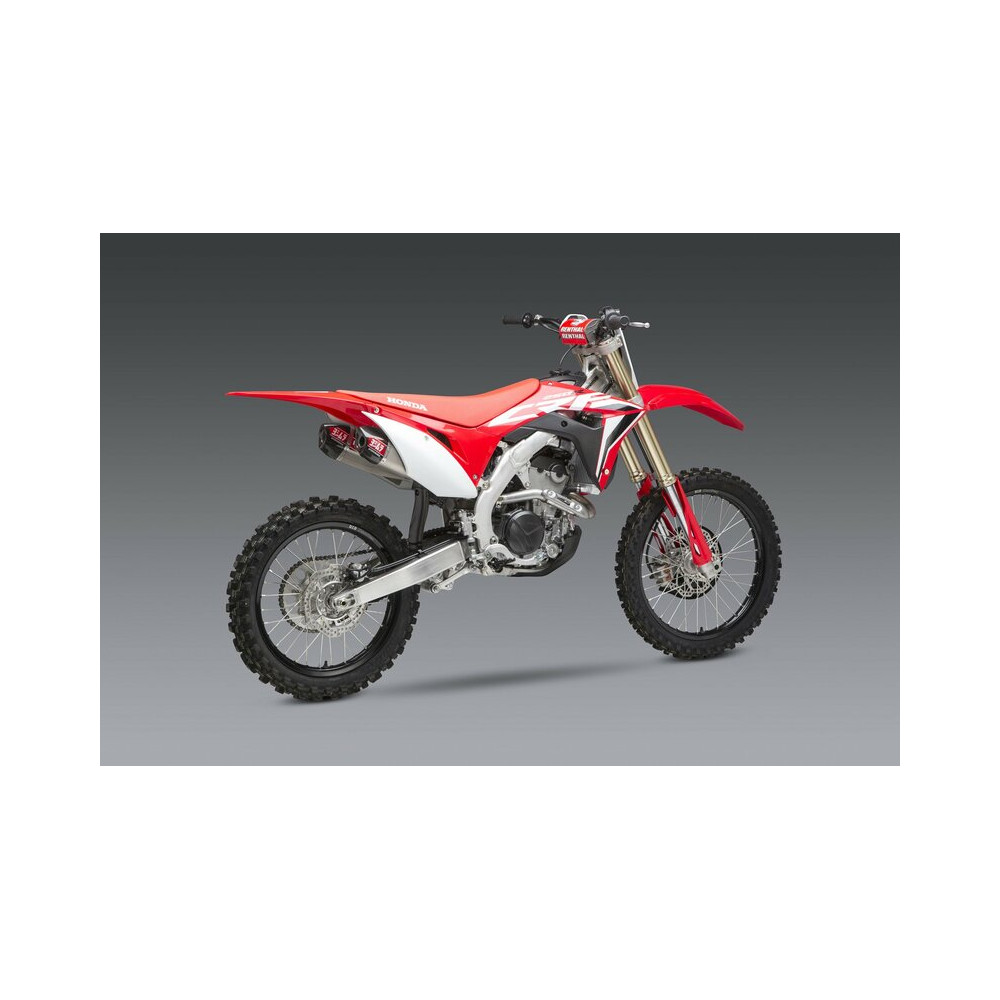 Silencieux double YOSHIMURA RS-9T Signature Series inox/casquette carbone Honda CRF250R